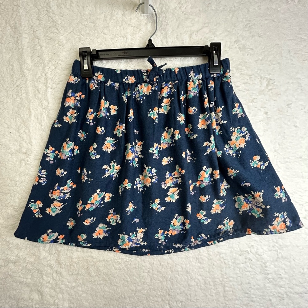 Old Navy‎ Blue Orange Floral Pull On Skirt Girls XL 14.